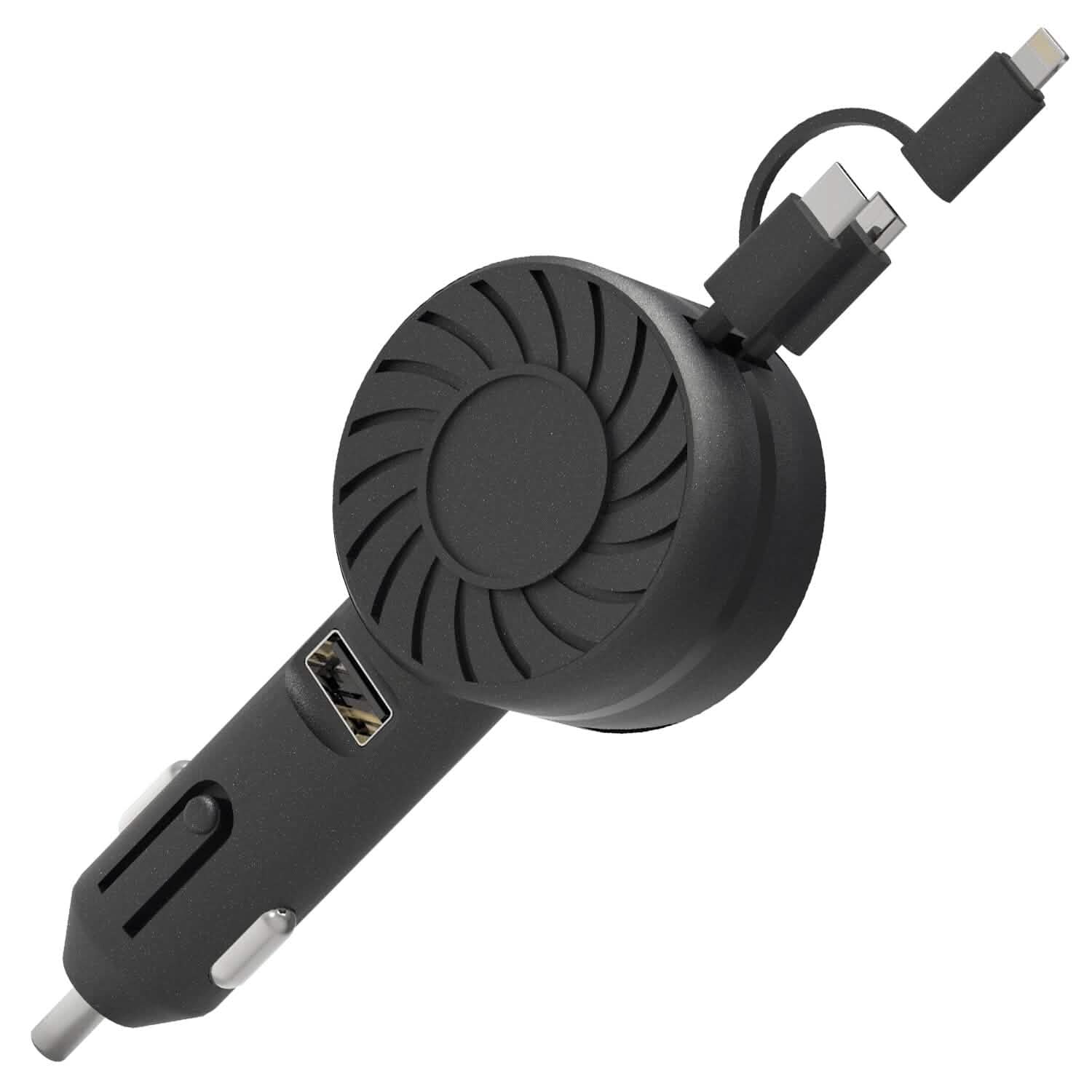 21W 3-in-1 Retractable Car Phone Charger DailySale