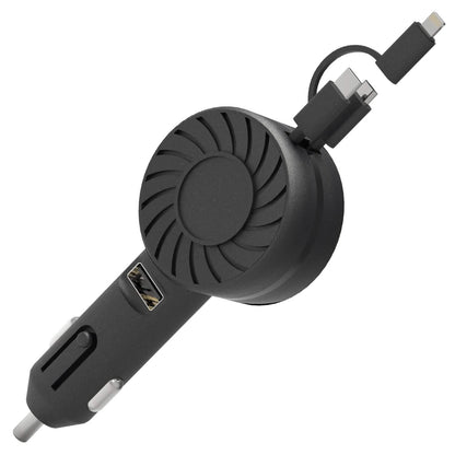 21W 3-in-1 Retractable Car Phone Charger DailySale