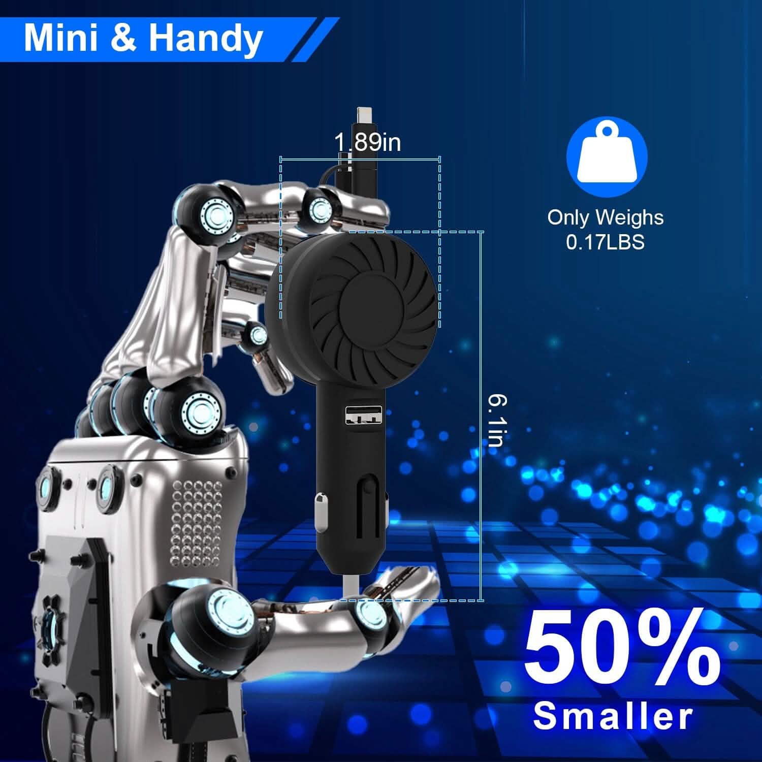 21W 3-in-1 Retractable Car Phone Charger DailySale