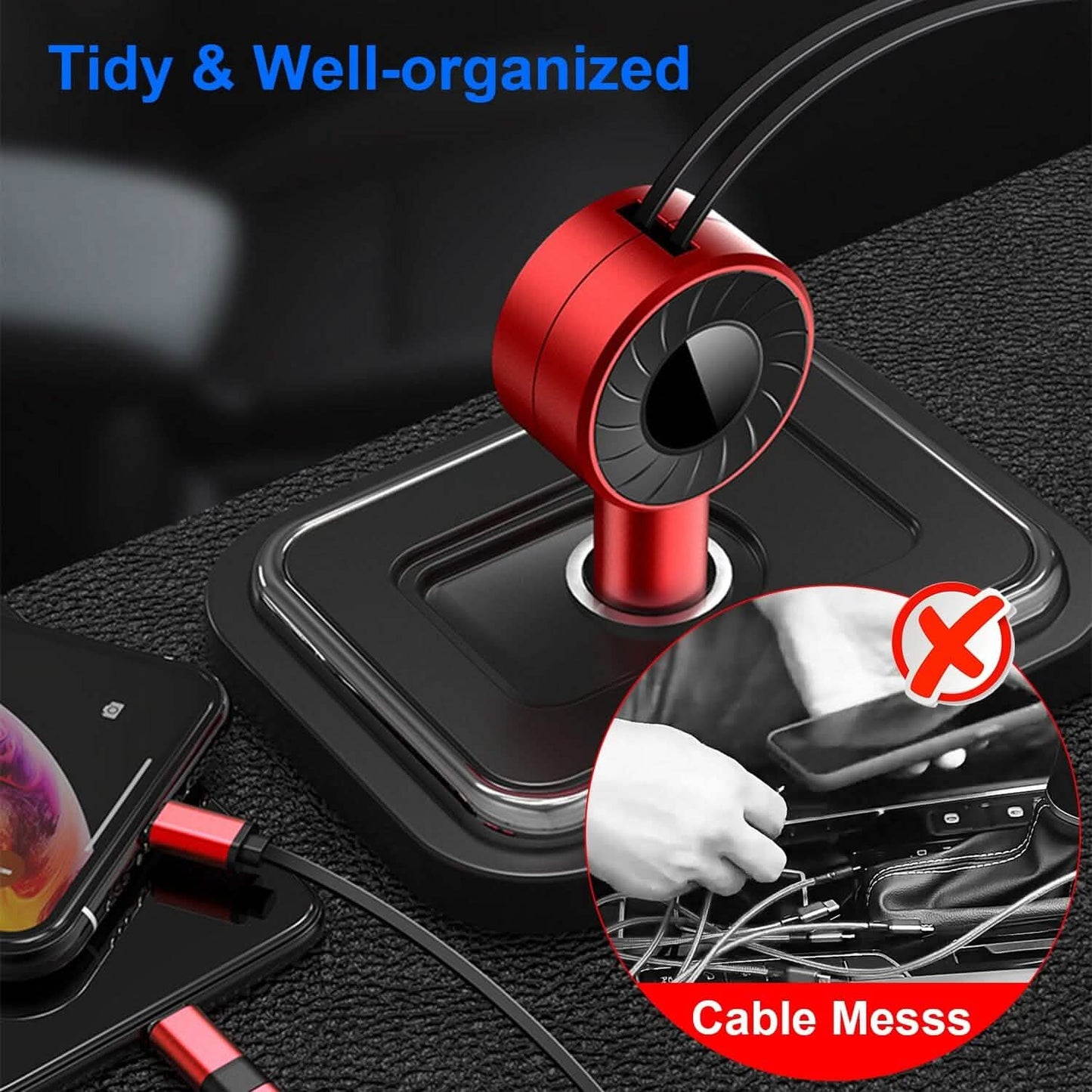 21W 3-in-1 Retractable Car Phone Charger DailySale