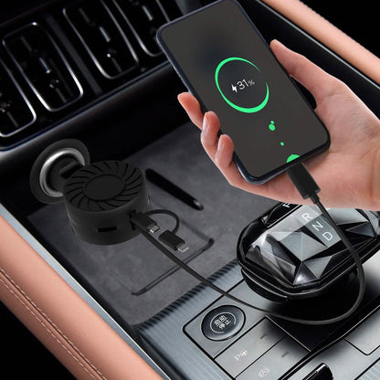 21W 3-in-1 Retractable Car Phone Charger DailySale