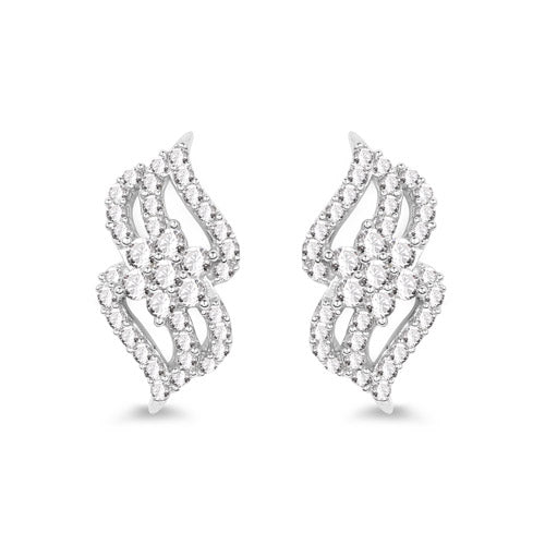 0.68 Carat Genuine White Diamond 14K White Gold Earrings (G-H Color, SI1-SI2 Clarity) Bids.com