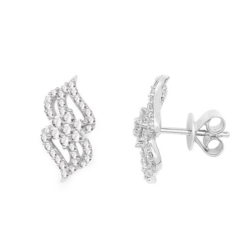 0.68 Carat Genuine White Diamond 14K White Gold Earrings (G-H Color, SI1-SI2 Clarity) Bids.com