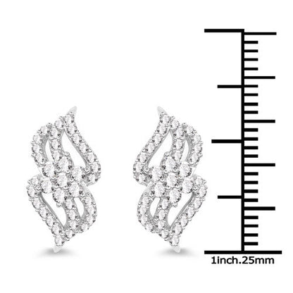 0.68 Carat Genuine White Diamond 14K White Gold Earrings (G-H Color, SI1-SI2 Clarity) Bids.com