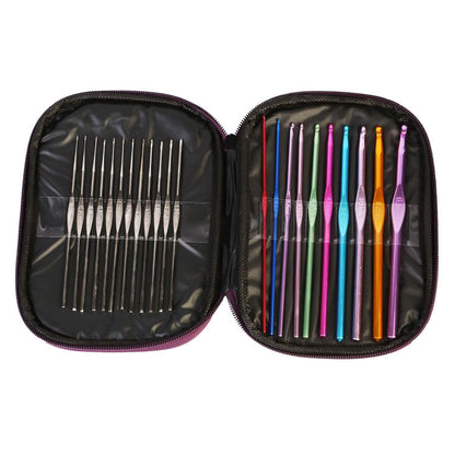 22-Piece: Aluminum Multi-Color Crochet Hook Needles DailySale