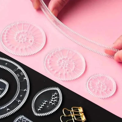 22-Pieces: Transparent Magic Template to Create Stunning Spiral Diagrams DailySale