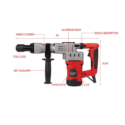 2200W Electric Demolition Jack Hammer Concrete Breaker Power Tool DailySale