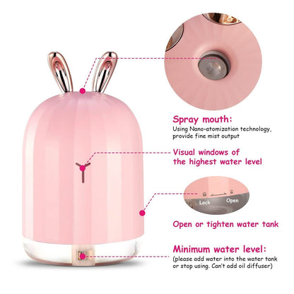 220ml Cool Mist Humidifier Ultrasonic Air Diffuser Atomizer with 7 Color DailySale