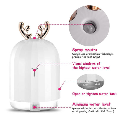 220ml Cool Mist Humidifier Ultrasonic Air Diffuser Atomizer with 7 Color DailySale