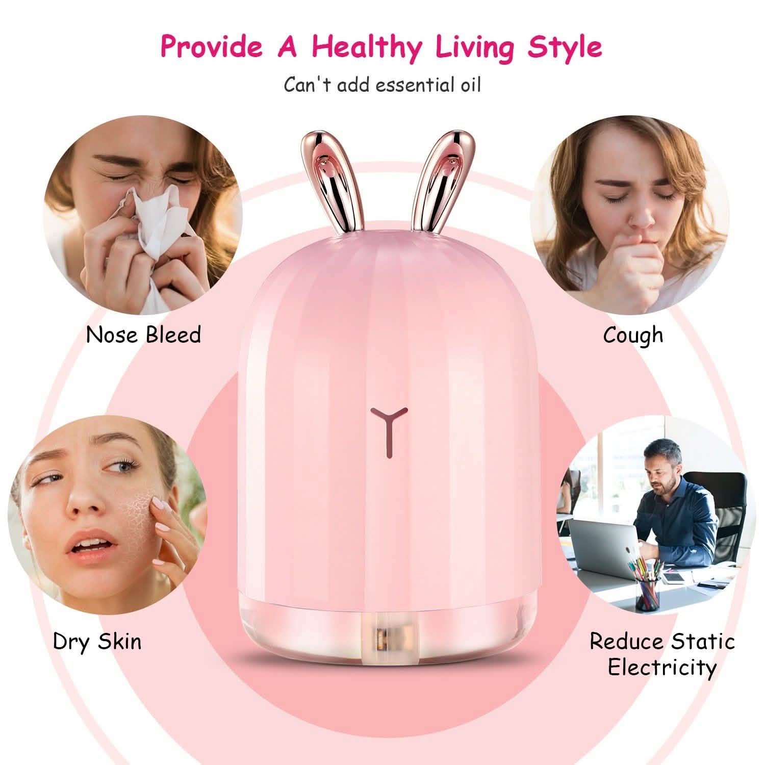 220ml Cool Mist Humidifier Ultrasonic Air Diffuser Atomizer with 7 Color DailySale