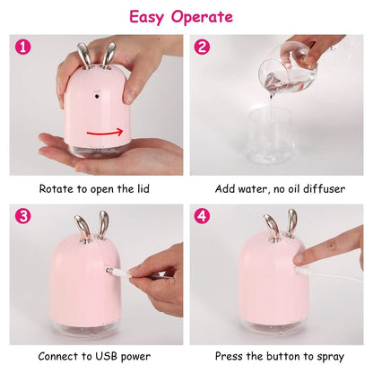 220ml Cool Mist Humidifier Ultrasonic Air Diffuser Atomizer with 7 Color DailySale