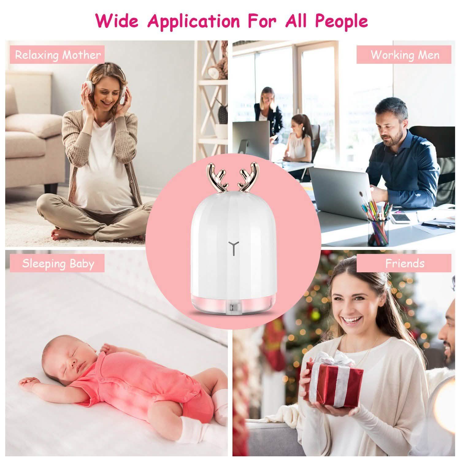 220ml Cool Mist Humidifier Ultrasonic Air Diffuser Atomizer with 7 Color DailySale