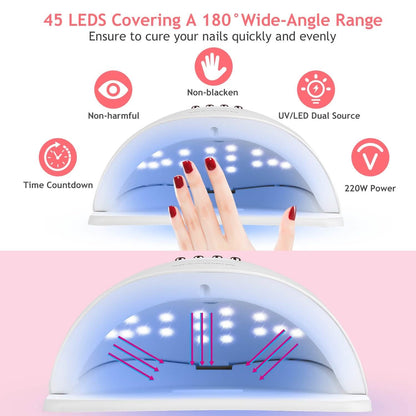 220W UV LED Nail Lamp Gel Polish Dryer DailySale