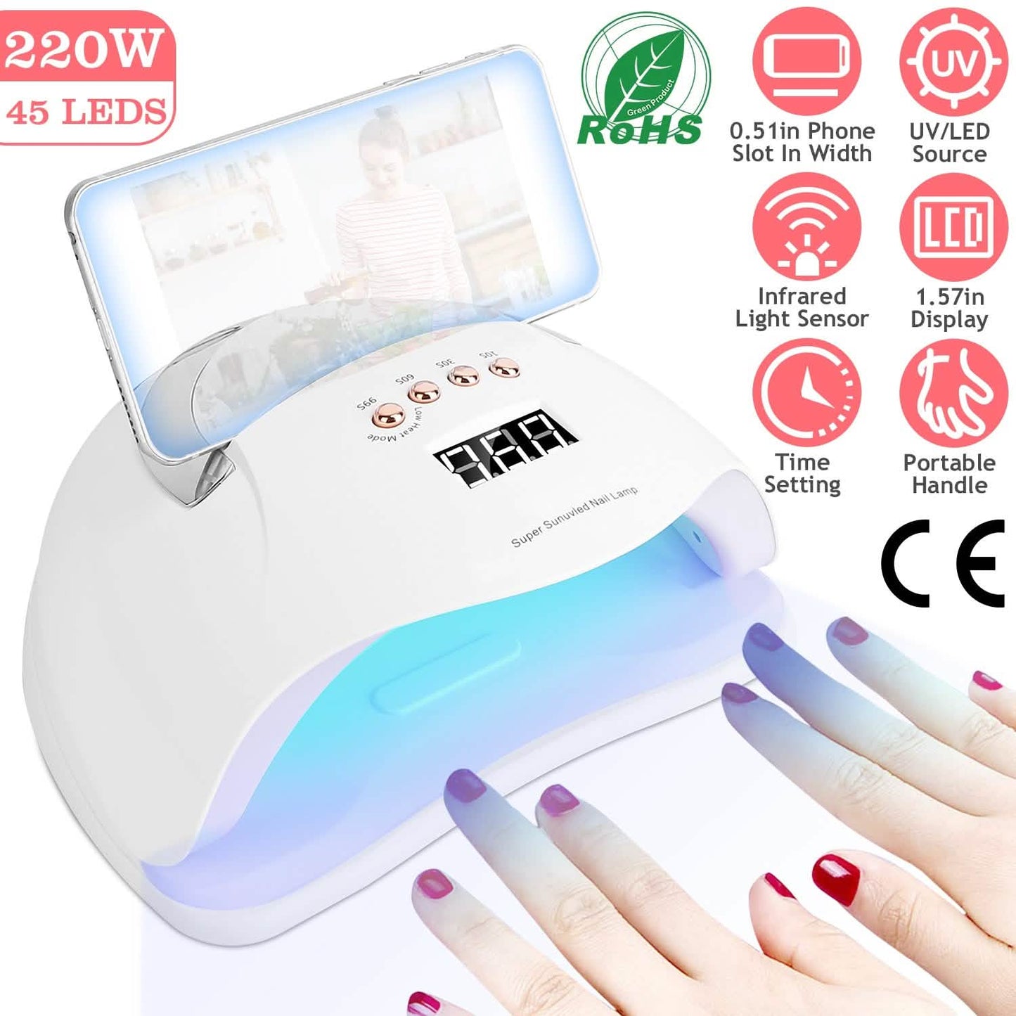 220W UV LED Nail Lamp Gel Polish Dryer DailySale