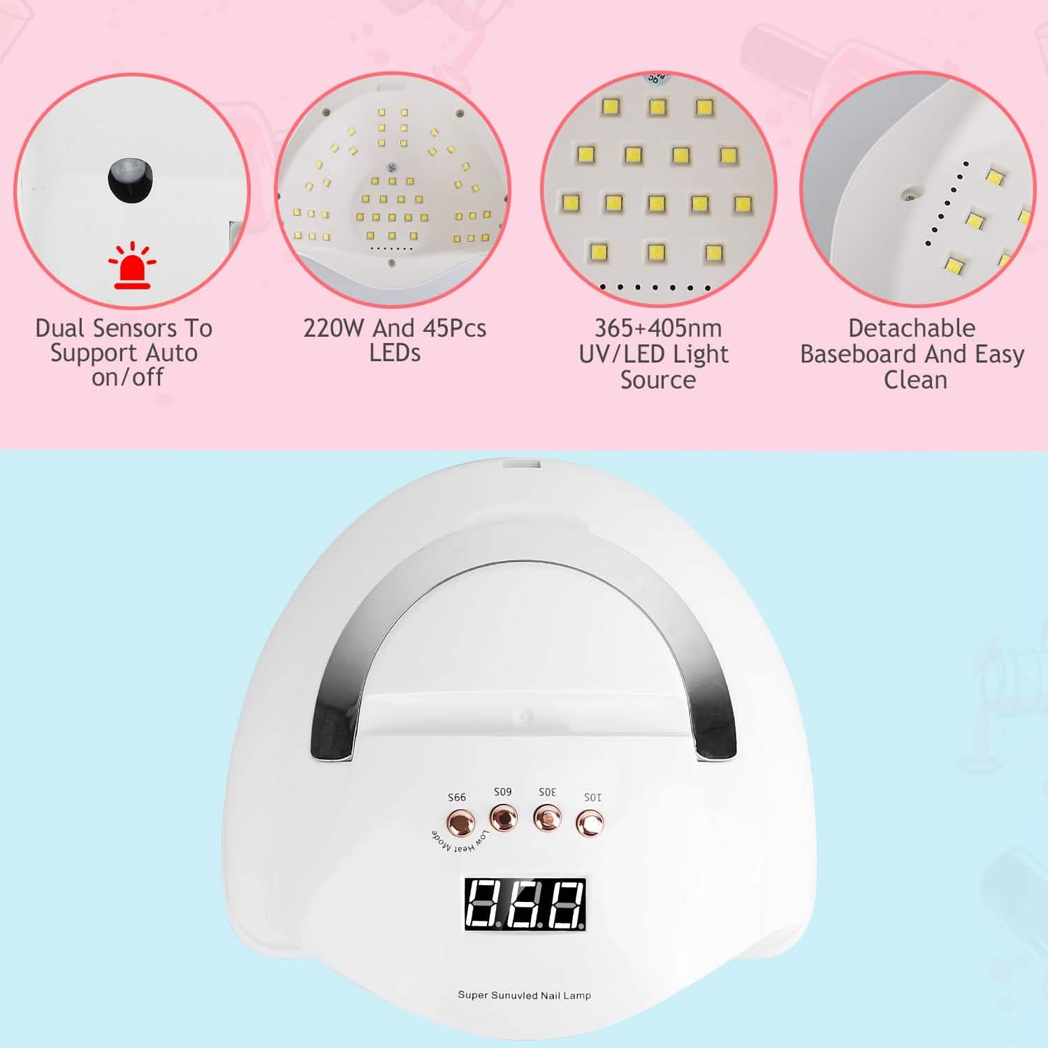 220W UV LED Nail Lamp Gel Polish Dryer DailySale