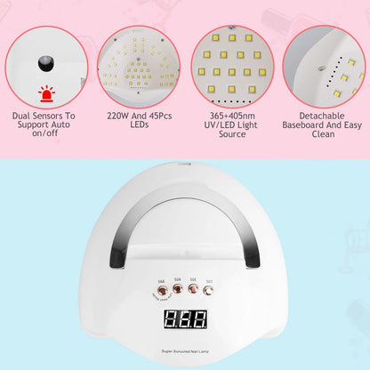 220W UV LED Nail Lamp Gel Polish Dryer DailySale