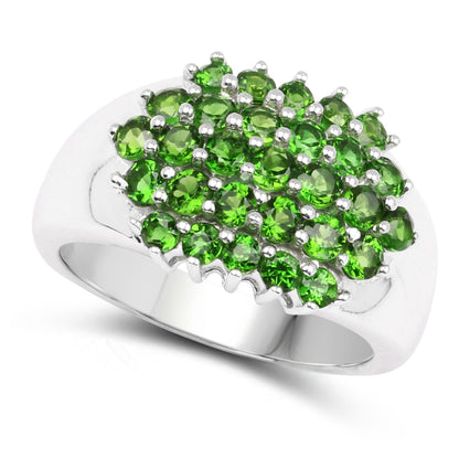 1.93 Carat Genuine Chrome Diopside .925 Sterling Silver Ring Bids.com