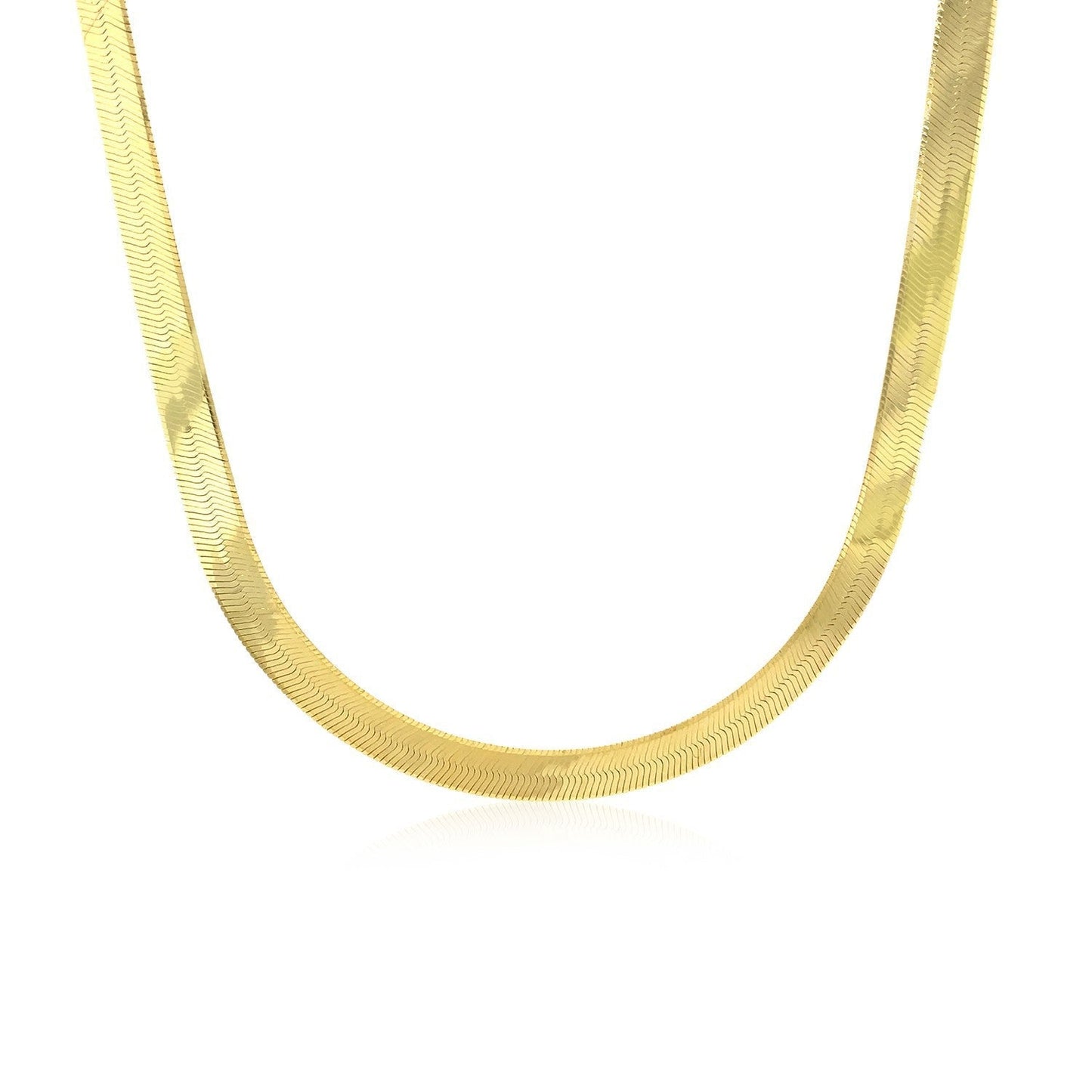 6.0mm 14k Yellow Gold Super Flex Herringbone Chain Bids.com