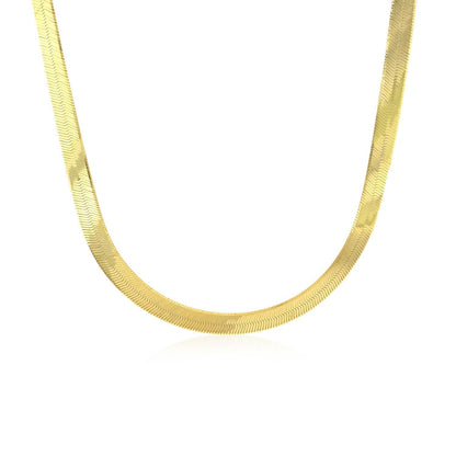 6.0mm 14k Yellow Gold Super Flex Herringbone Chain Bids.com