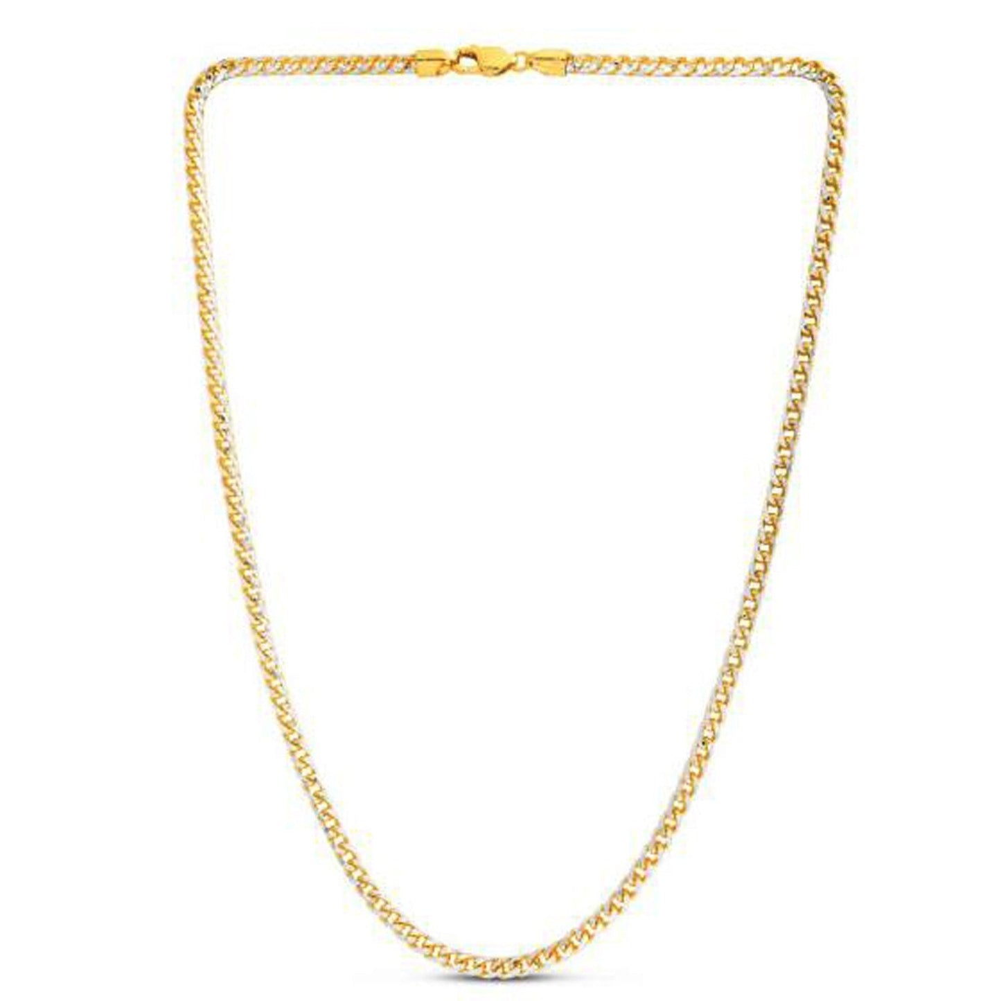 14k Yellow Gold Round Pave Franco Chain (4.00 mm) Bids.com