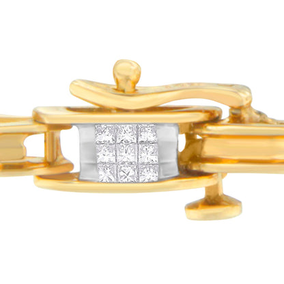 14K Yellow Gold Princess Cut Diamond Chain Link Bracelet (1.00 cttw, H-I Color, SI1-SI2 Clarity) Bids.com