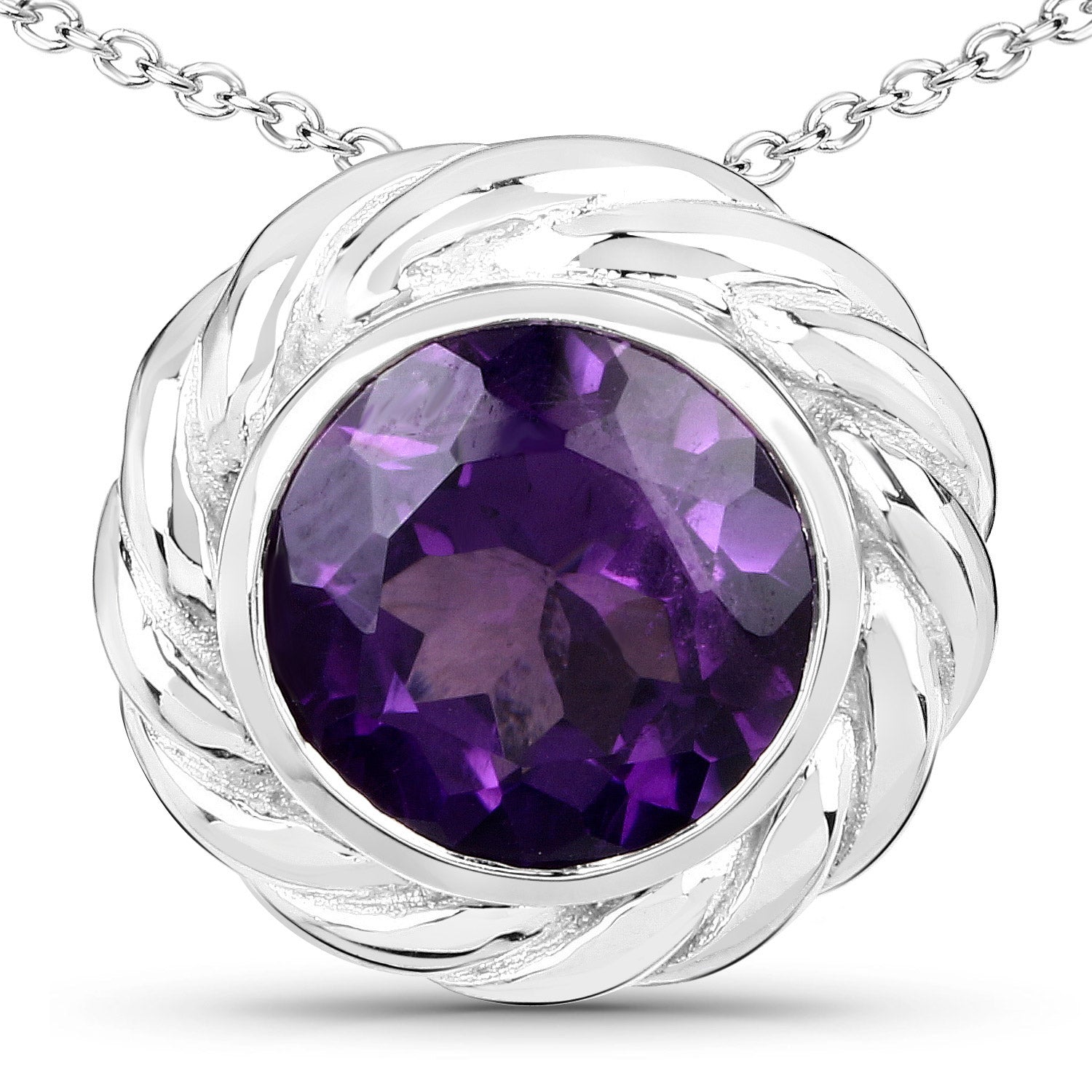 3.30 Carat Genuine Amethyst .925 Sterling Silver Pendant Bids.com