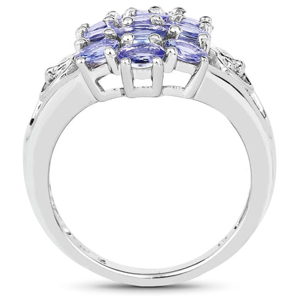2.21 Carat Genuine Tanzanite .925 Sterling Silver Ring Bids.com