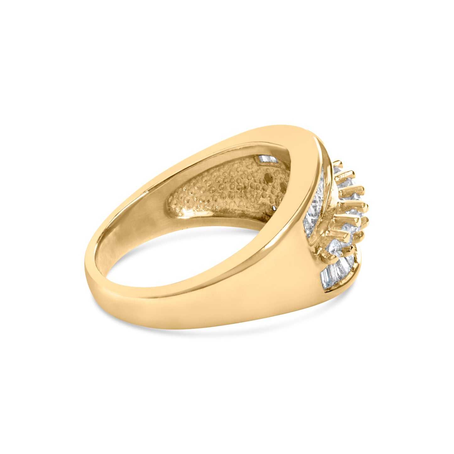 14K Yellow Gold 1.00 Cttw Diamond Cocktall Cluster 5 Stone Ring (H-I Color, SI1-I1 Clarity) - Ring Size 7 Bids.com