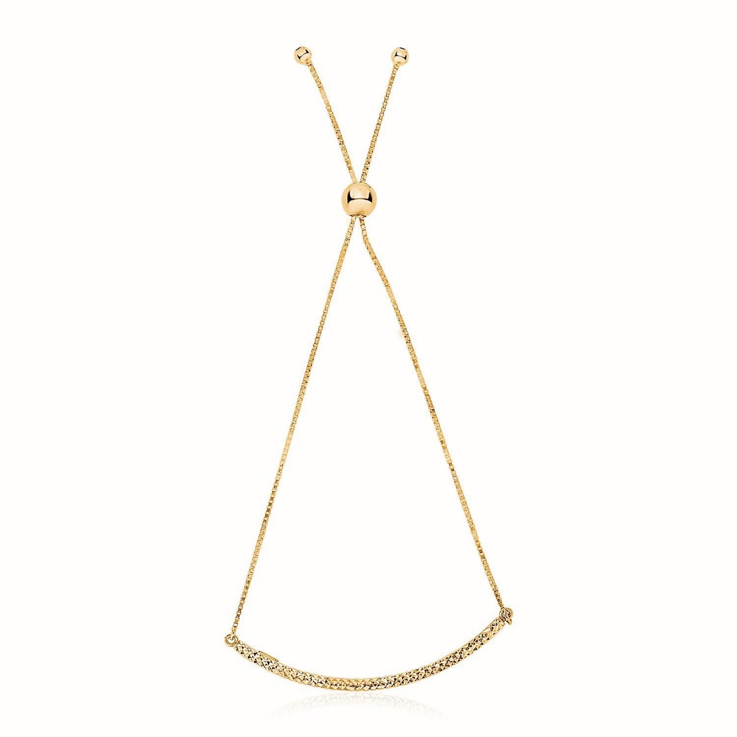 14k Yellow Gold Chain Bar Lariat Style Bracelet Bids.com
