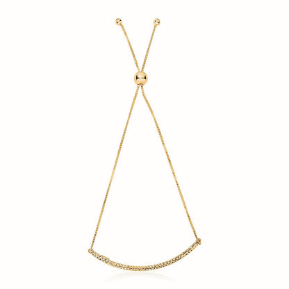 14k Yellow Gold Chain Bar Lariat Style Bracelet Bids.com