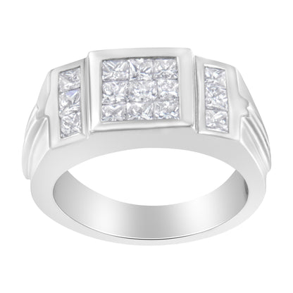 Men's 14K White Gold Diamond Cluster Ring (2 cttw, G-H Color, SI1-SI2 Clarity) Bids.com
