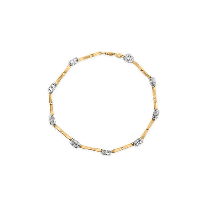 10k Two-Tone Gold 1/3 Cttw Diamond Pave Set Heart S-Link 7.25" Bracelet (I-J Color, I2-I3 Clarity) Bids.com