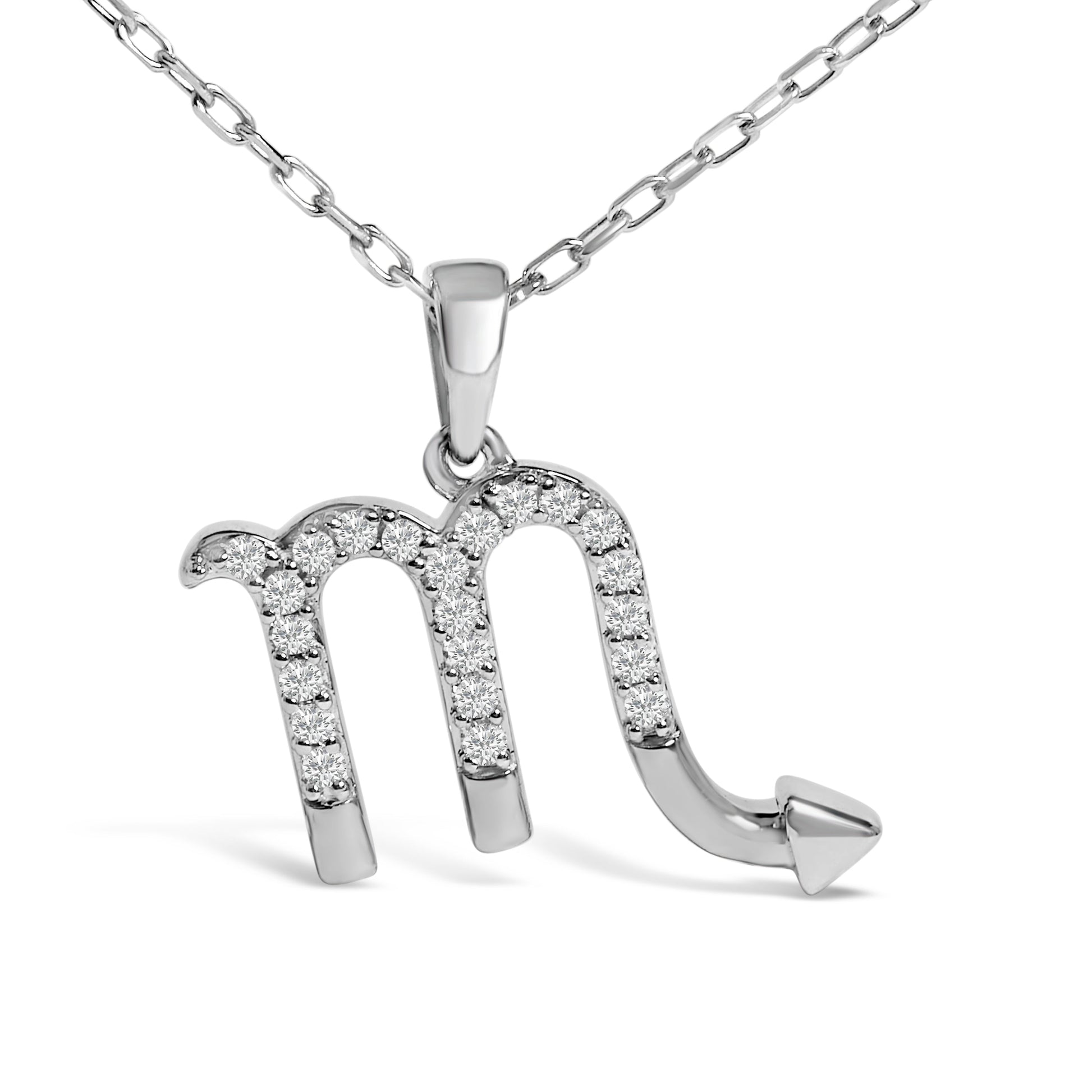 Sterling Silver 1/7 Cttw Diamond Scorpio Zodiac Pendant Necklace Bids.com