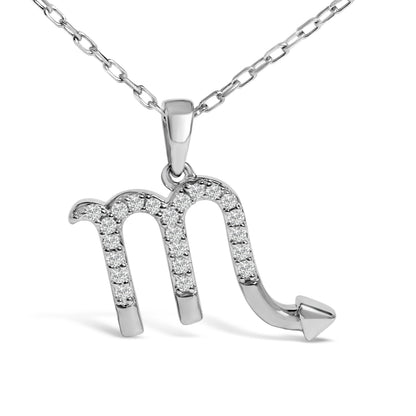 Sterling Silver 1/7 Cttw Diamond Scorpio Zodiac Pendant Necklace Bids.com