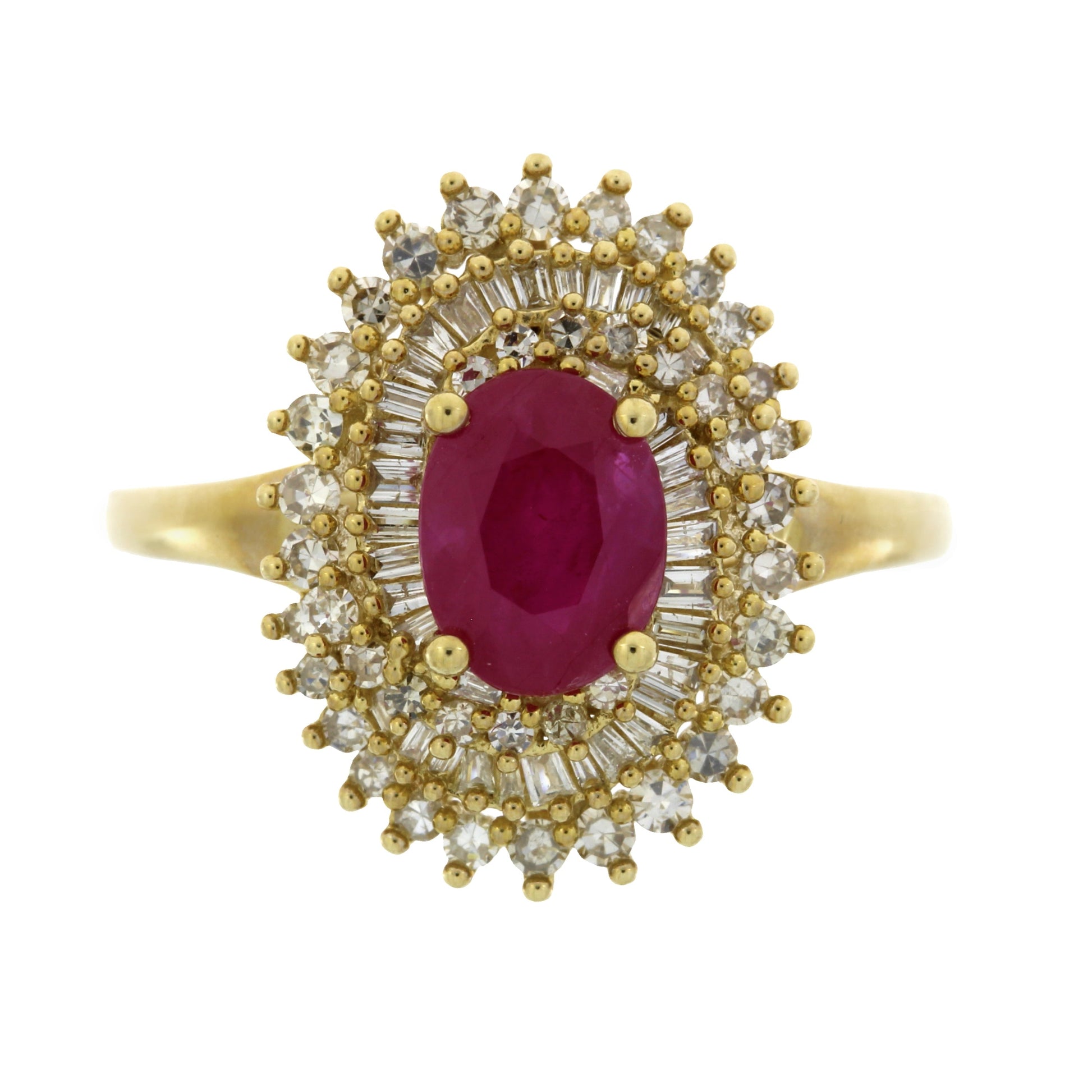 Genuine 2.05ct Ruby Diamond Ring 10KT Yellow Gold Bids.com