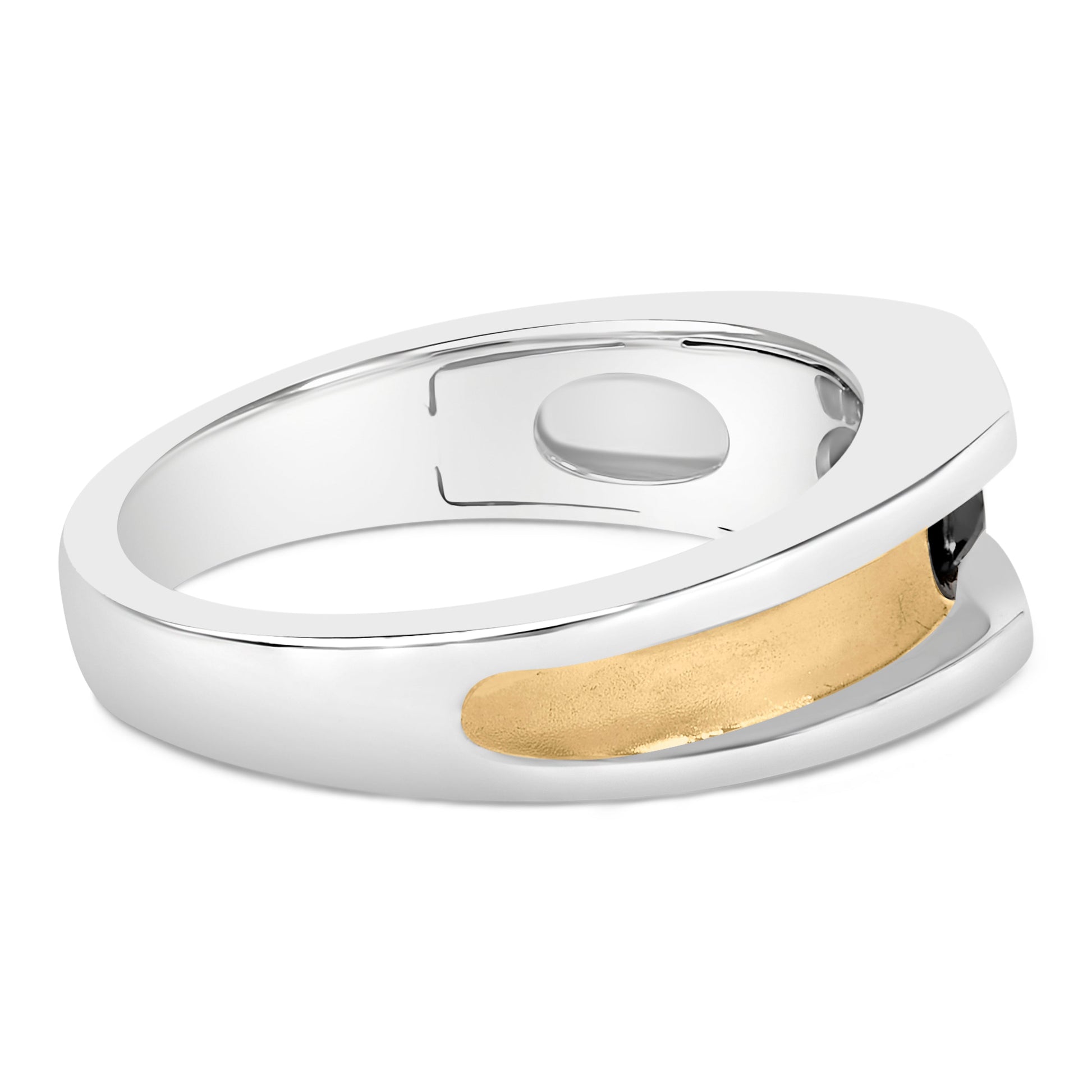 Men's 14K Yellow Gold Plated Sterling Silver 1/2 Cttw Black Diamond Band Ring Bids.com