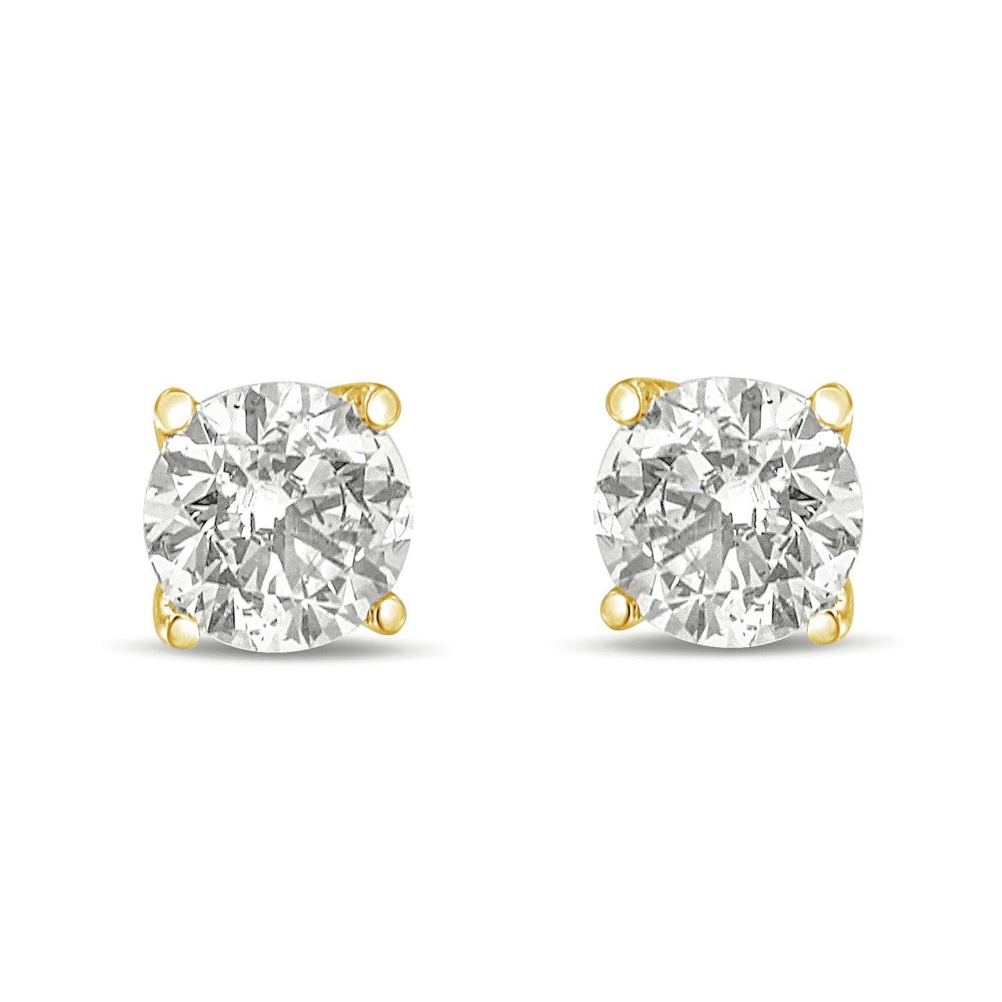 14K White Gold 1.0 Cttw Round Brilliant Cut Lab Grown White Diamond 4-Prong Classic Solitaire Stud Earrings (F-G Color, VS1-VS2 Clarity) Bids.com