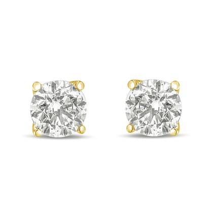 14K White Gold 1.0 Cttw Round Brilliant Cut Lab Grown White Diamond 4-Prong Classic Solitaire Stud Earrings (F-G Color, VS1-VS2 Clarity) Bids.com