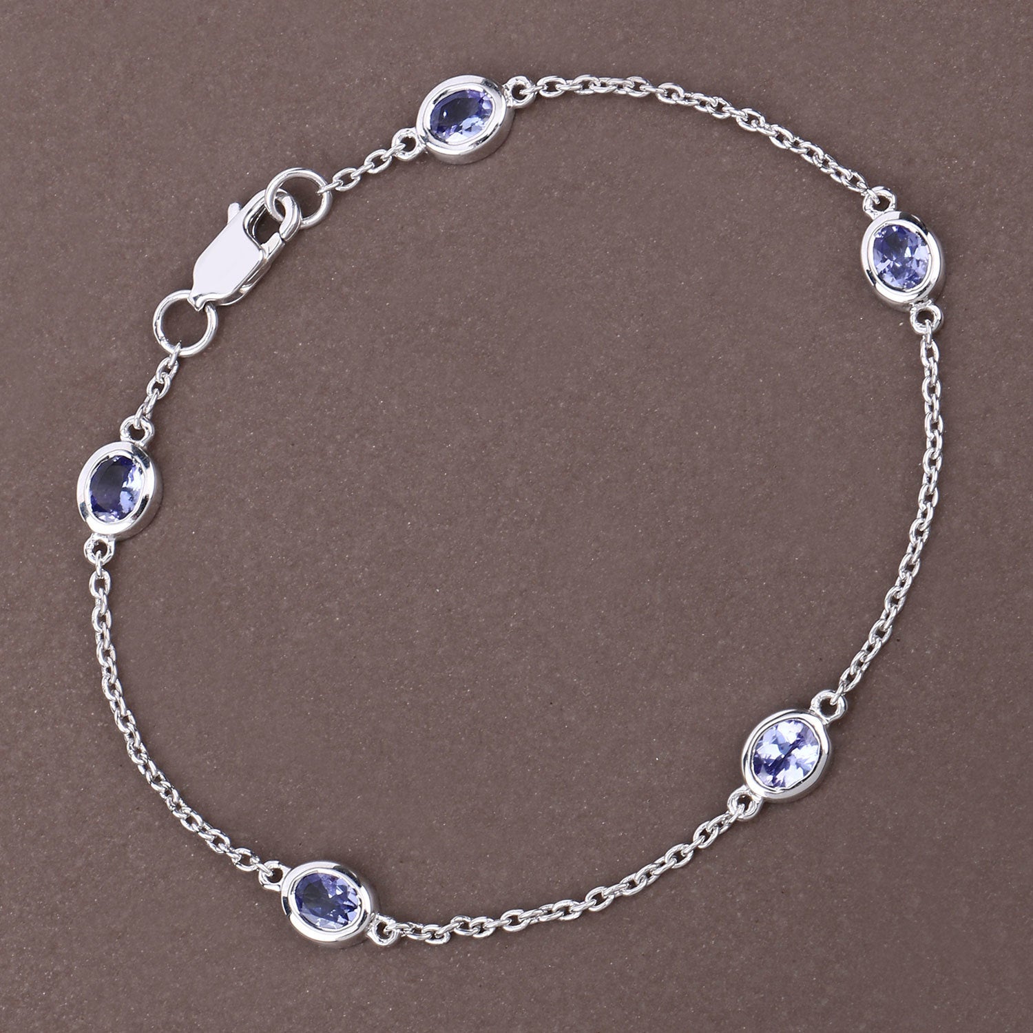 1.65 Carat Genuine Tanzanite .925 Sterling Silver Bracelet Bids.com