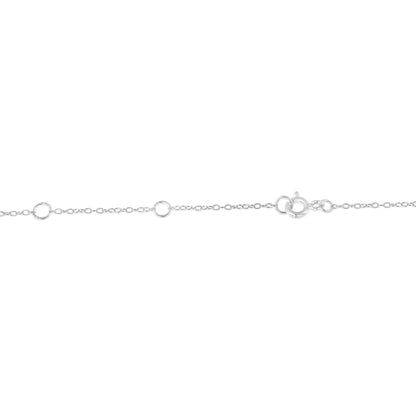 Sterling Silver Treated Blue Color Diamond Station Necklace (1/2 cttw, Blue Color, I2-I3 Clarity) Bids.com