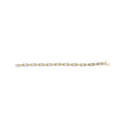 14K Two-Tone Gold 1.00 Cttw Princess-Cut Diamond Chain Link 7" Bracelet (H-I Color, SI1-SI2 Clarity) Bids.com