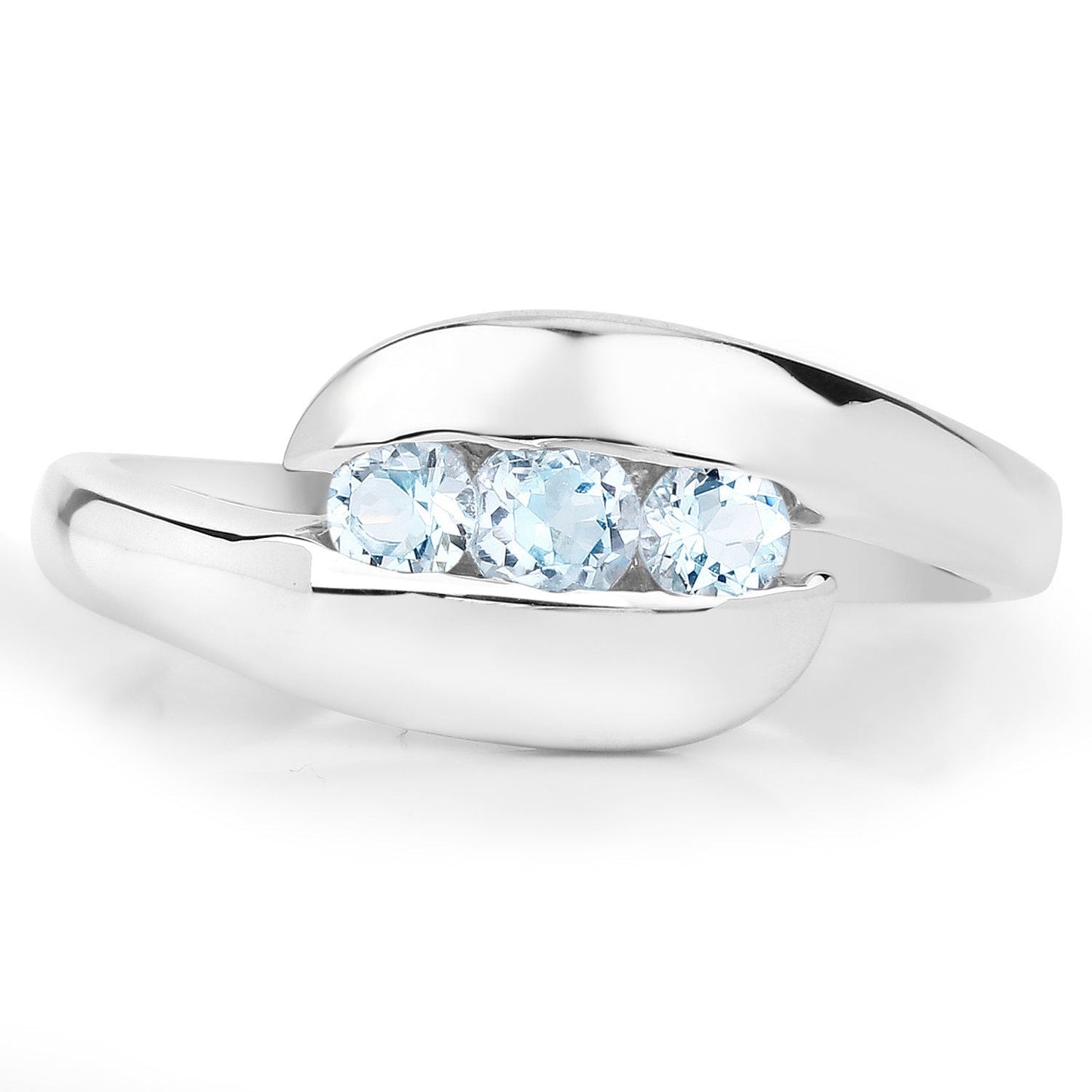 0.74 Carat Genuine Blue Topaz .925 Sterling Silver Ring Bids.com