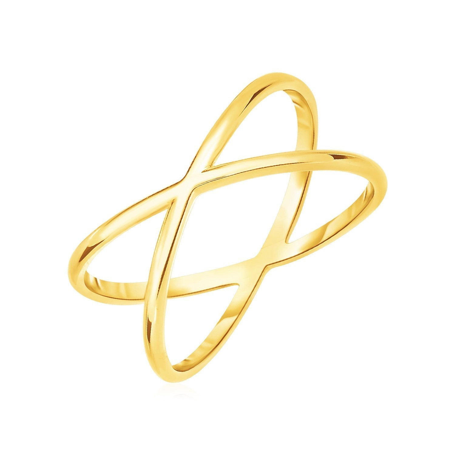 14k Yellow Gold Polished X Profile Ring Bids.com