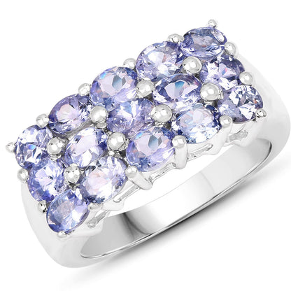 2.55 Carat Genuine Tanzanite .925 Sterling Silver Ring Bids.com