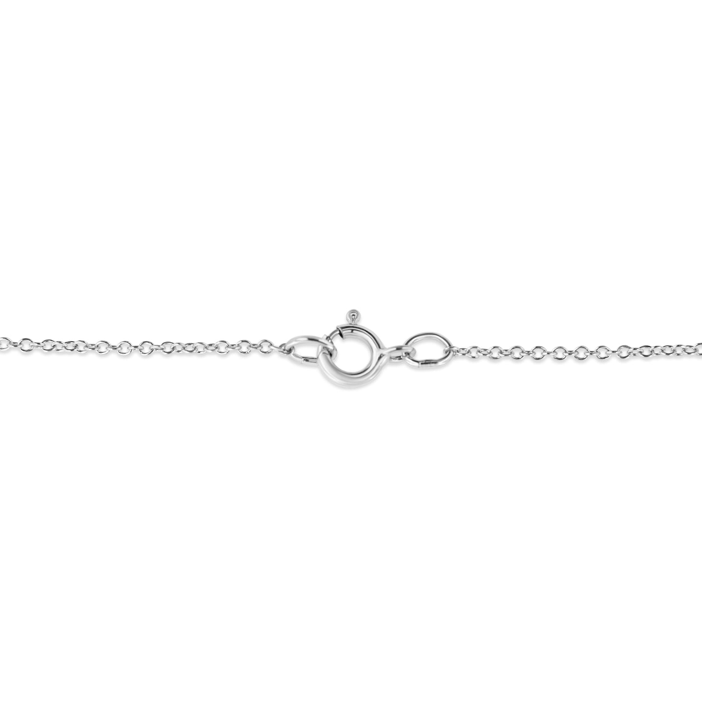 .925 Sterling Silver Prong-Set Diamond Accent Satin Finished Double Circle 18" Pendant Necklace (I-J Color, I1-I2 Clarity) Bids.com