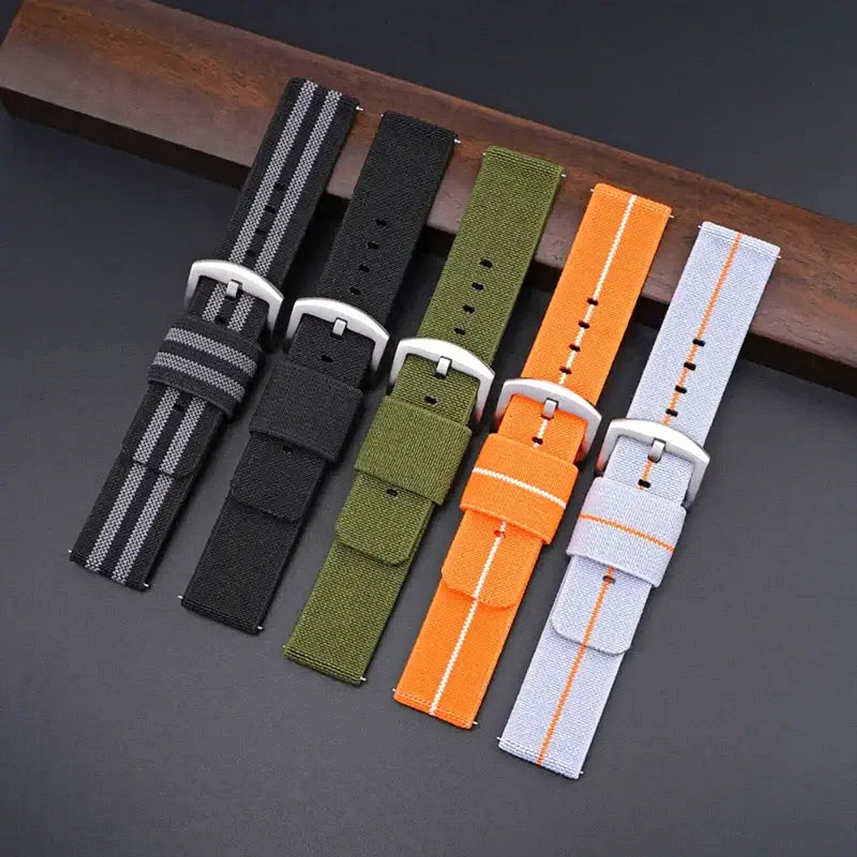 Suunto Race, Vertical & 9 Peak Woven Nylon Band with Fabric Keepers BandsCo Straps