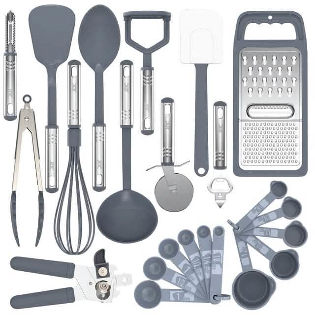 23-Piece: Lux Decor Collection Stainless Steel Nylon Cooking Utensils Set DailySale