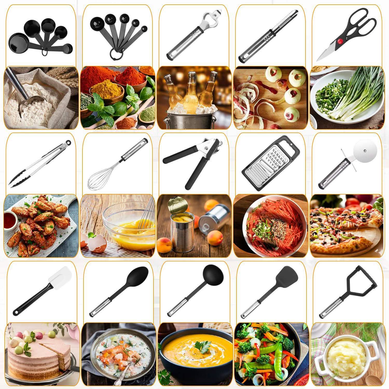 23-Piece Set: Kitchen Utensil Set Stainless Steel Nylon DailySale