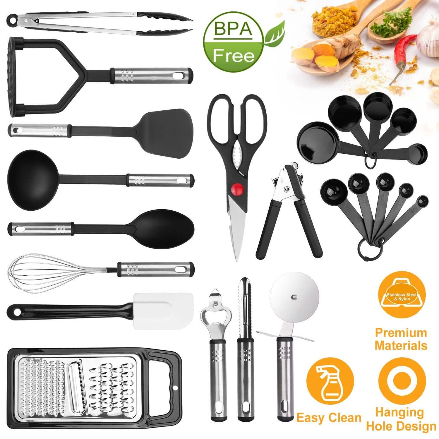 23-Piece Set: Kitchen Utensil Set Stainless Steel Nylon DailySale