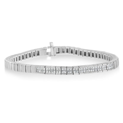 14K White Gold Princess Cut Diamond Bracelet (1.00 cttw, H-I Color, SI1-SI2 Clarity) Bids.com